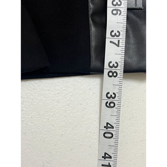 Tory Burch Pants Womens Medium Faux Leather Panels Black Ankle Zip Work Casual - Picture 8 of 13